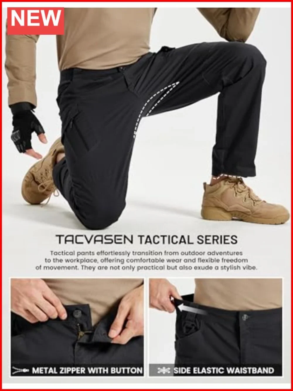 Waterproof Tactical Cargo Pants 9 Pockets Stretch Hiking Work Pants